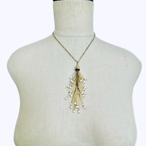 Sugarfix Gold and White Starburst Necklace